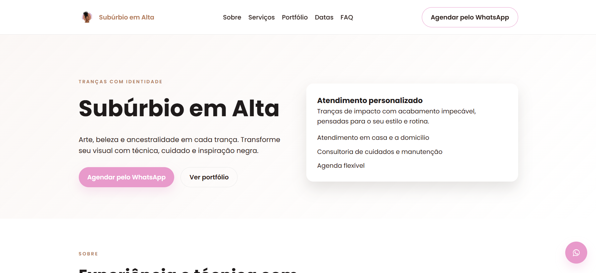 Suburbio em Alta - preview do site